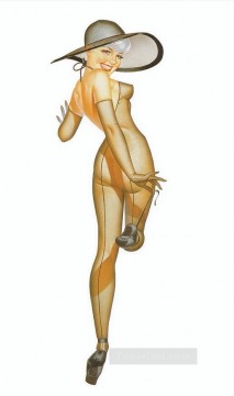 Pin up Painting - pin up girl nude 107